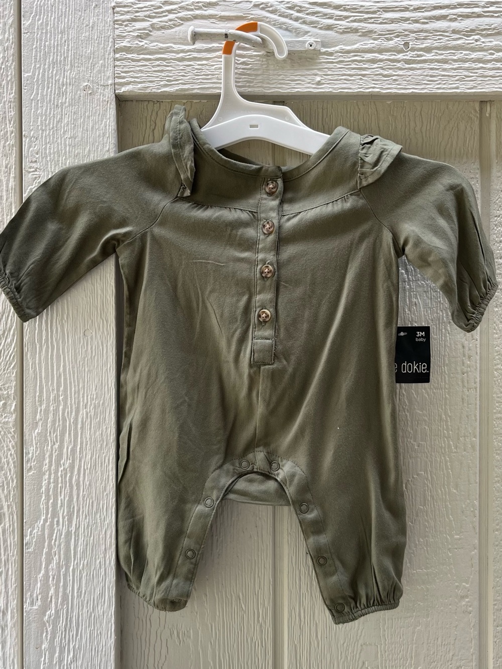 NWT okie dokie Olive Green Baby One-Piece Romper